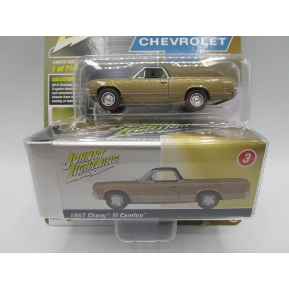 Johnny Lightning 1967 Chevy El Camino Granada Gold Pro Collector Tin Diecast Car
